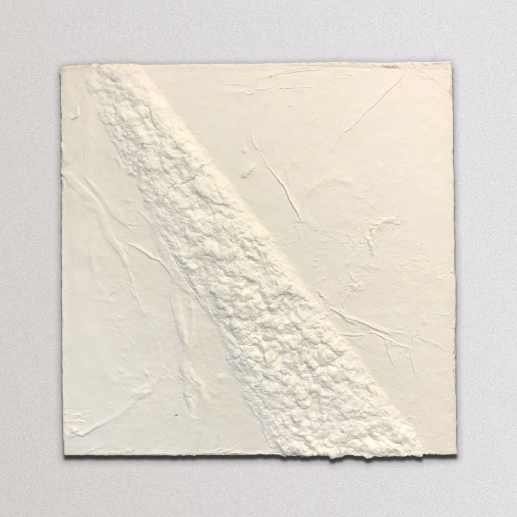 After the Plow, Cotton pulp on wood: 10”x10”, 2020