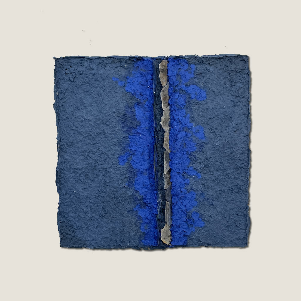 Blue, Pigmented cottom, Mica, 12x12
